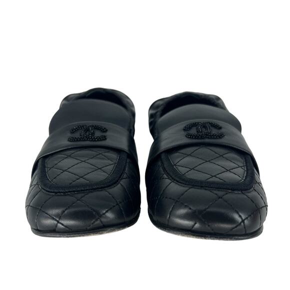 Chanel 2019 Lambskin Quilted Elastic CC Moccasin Loafers - Picture 10 of 16